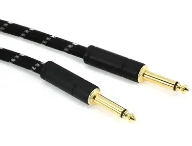 Fender 0990820083 Deluxe Series Straight to Straight Instrument Cable - 15 foot Black Tweed