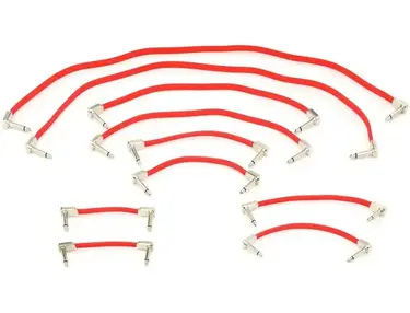 Ernie Ball P06404 Flat Ribbon Pedalboard Patch Cable - Right Angle to Right Angle - Multipack Red