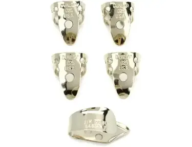 Dunlop Nickel Silver Finger and Thumbpicks - .025 inch (5-pack: 4 Fingerpicks, 1 Thumbpick)