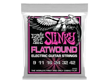 Ernie Ball Super Slinky Flatwound Cobalt Guitar Strings (9-42)