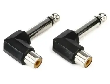 Hosa GPR-123 Right-angle Female RCA to Male 1/4 inch TS Adapter