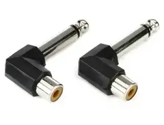 Hosa GPR-123 Right-angle Female RCA to Male 1/4 inch TS Adapter
