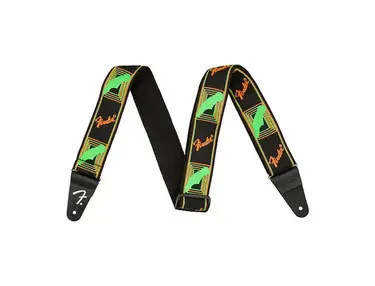 Fender Neon Monogrammed Guitar Strap - Green and Orange
