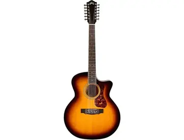 Guild F-2512Ce Deluxe 12-String Cutaway Jumbo Acoustic-Electric Guitar Antique Burst