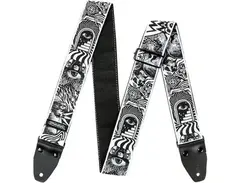 Dunlop I Love Dust Guitar Strap Skulls Black White main image