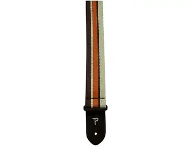 Perri's Cotton Guitar Strap Brown And Tan Stripe 2 In.