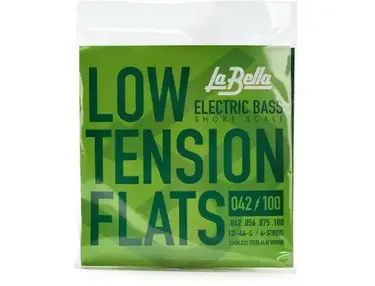 La Bella LTF-4A-S Low Tension Flexible Flats Bass Guitar Strings - .042-.100 Short Scale