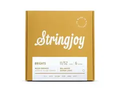 Stringjoy Brights | Super Light Gauge (11-52) 80/20 Bronze Acoustic Guitar Strings