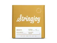 Stringjoy Brights | Medium Gauge (13-56) 80/20 Bronze Acoustic Guitar Strings
