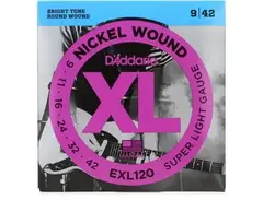 D'Addario EXL120 XL Nickel Wound Electric Guitar Strings - .009-.042 Super Light