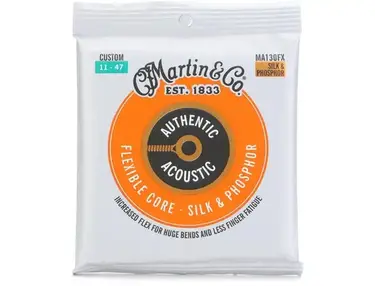 Martin MA130FX Authentic Flexible Core Silk & Phosphor Acoustic Guitar Strings - .011-.047 Custom Light
