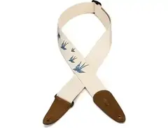 Levy's MC8U Cotton Guitar Strap - Design 006, White
