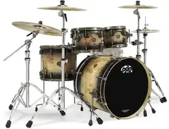 PDP Concept Limited Mapa Burl 4-piece Shell Pack - Mapa Burl to Black Burst Lacquer