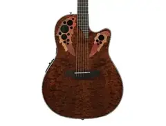 Ovation Celebrity Elite Plus CE44P-TGE Mid-Depth Acoustic-Electric Guitar - Dark Tiger Eye
