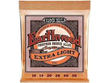 Ernie Ball 2150 Earthwood Phosphor Bronze Extra Light Acoustic Guitar Strings (10-50)