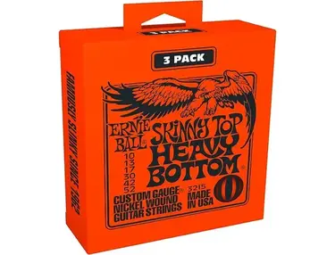 Ernie Ball 3215 Nickel Skinny Top/Heavy Bottom Electric Guitar Strings 3-Pack