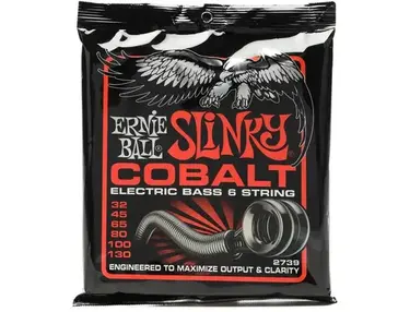 Ernie Ball 2739 Slinky Cobalt Electric Bass Guitar Strings - .032-.130 6-string