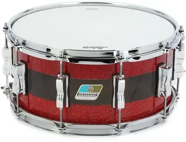 Ludwig 50th-anniversary Vistalite 6.5 x 14-inch Snare Drum - Pattern "A" (Red Sparkle/Smoke/Red Sparkle)