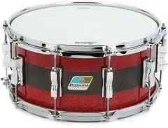 Ludwig 50th-anniversary Vistalite 6.5 x 14-inch Snare Drum - Pattern "A" (Red Sparkle/Smoke/Red Sparkle)