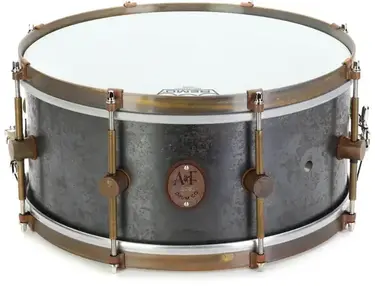 A&F Drum Company Raw Steel Snare Drum - 6.5 x 14-inch