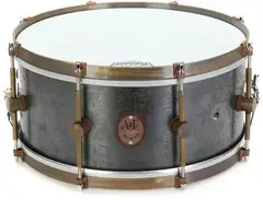 A&F Drum Company Raw Steel Snare Drum - 6.5 x 14-inch main image