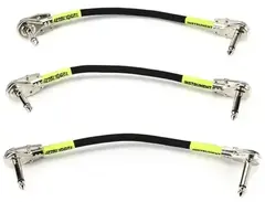 Ernie Ball P06059 Right Angle to Right Angle Pedalboard Flat Patch Cable - 6 inch Black