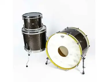Orange County Drum & Percussion Black Sparkle & Silver Sparkle Drum Kit