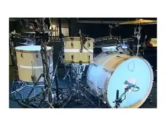 Q Drum Co. Matte White Birch Kit with acrylic double-stripe Drum Kit main image