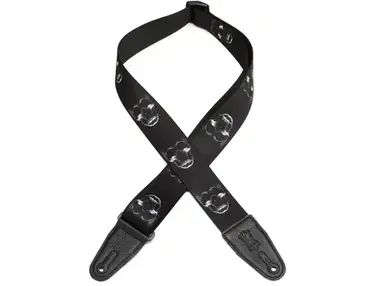 Levy's MPD2 Polyester Guitar Strap - Black & White Skulls