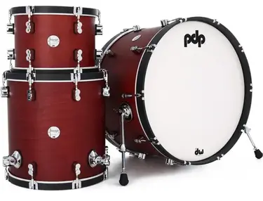 PDP Concept Maple Classic 3-piece Shell Pack with 24 inch Kick - Ox Blood with Ebony Hoops