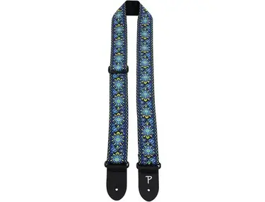 Perri's Geo Floral Jacquard 2 Inch Blue Guitar Strap