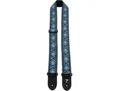 Perri's Geo Floral Jacquard 2 Inch Blue Guitar Strap