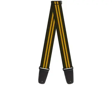 Buckle-Down Guitar Strap - Stripe Black Gold