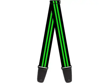 Buckle-Down Guitar Strap Stripe Black/Green