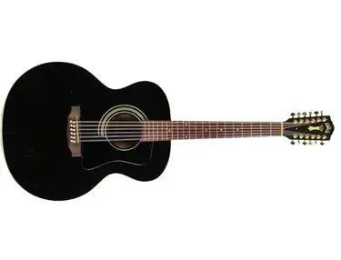Guild 1987 JF30-12 Jumbo Black 12 String Acoustic Electric Guitar