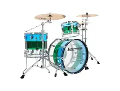 Ludwig Vistalite 50th Anniversary Fab 3-Piece Shell Pack With 22" Bass Drum Blue/Green/Clear