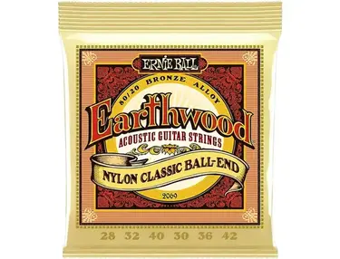 Ernie Ball Earnie Ball 2069 Earthwood 80/20 Bronze Nylon Ball End Guitar Strings