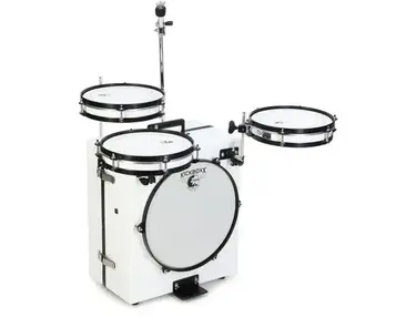 Toca Percussion KickBoxx Pro Suitcase Drum Set - White Glitter, Sweetwater Exclusive