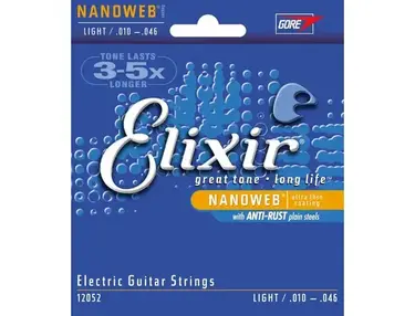 Elixir Electric Guitar Strings w NANOWEB Coating, Light .010-.046