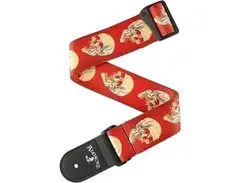 D'Addario Alchemy Polyester Straps Red and White Skulls 2 in.