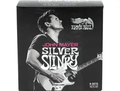 Ernie Ball John Mayer Signature Silver Slinky Electric Guitar Strings - .0105-.047, 6-pack