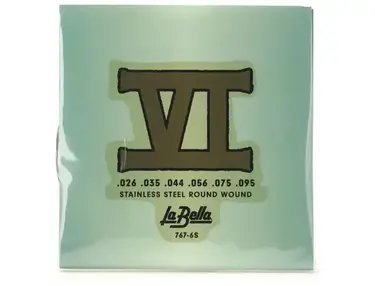 La Bella 767-6S Stainless Roundwound Bass VI Strings - .026-.095