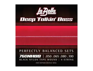 La Bella 760NHBB Black Nylon Tapewound Beatle Bass Set BN