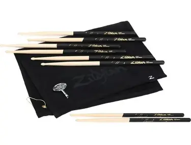Zildjian Dip Drumsticks with Towel and Drum Key - 5A, 4-pack