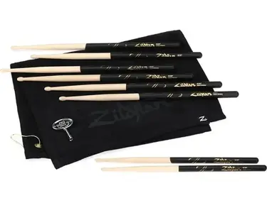 Zildjian Dip Drumsticks with Towel and Drum Key - 5B, 4-pack