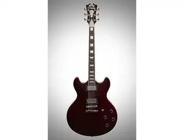 D'Angelico Premier DC Semi-Hollow Double Cutaway with Stop-Bar Tailpiece, No F Holes