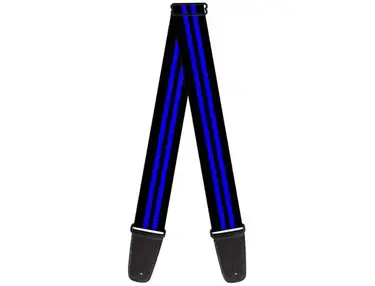 Buckle-Down Guitar Strap - Stripe Black Blue