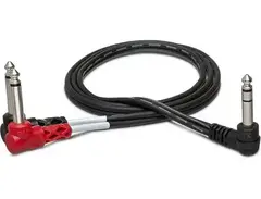 Hosa STP-201RR Right-angle 1/4" TRS Male to Dual Right-Angle 1/4" TS Male - 1m