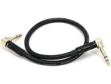 Monoprice Premier Series 1/4-inch TRS Guitar Pedal Patch Cable with Right Angle Connectors, 8-inch