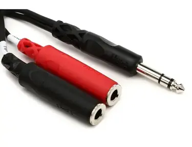 Hosa YPP-117 Stereo Breakout Cable - 1/4 inch TRS Male to Left and Right 1/4 inch TS Female